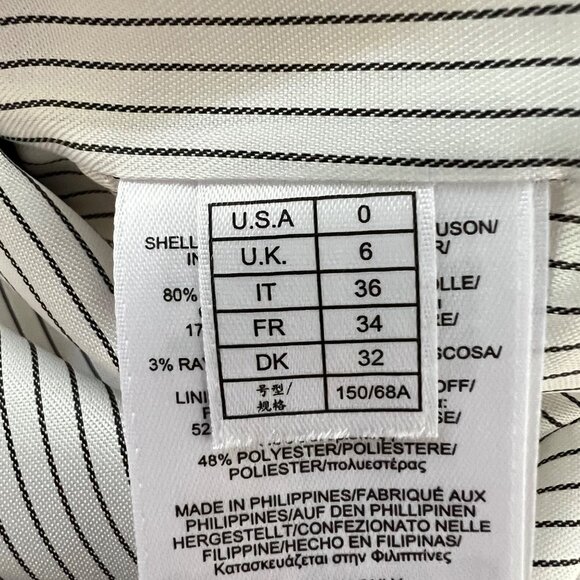 Brooks Brothers Womens Cream Striped Sleeveless Sheath Dress Twist Bow size 0 - Picture 9 of 11